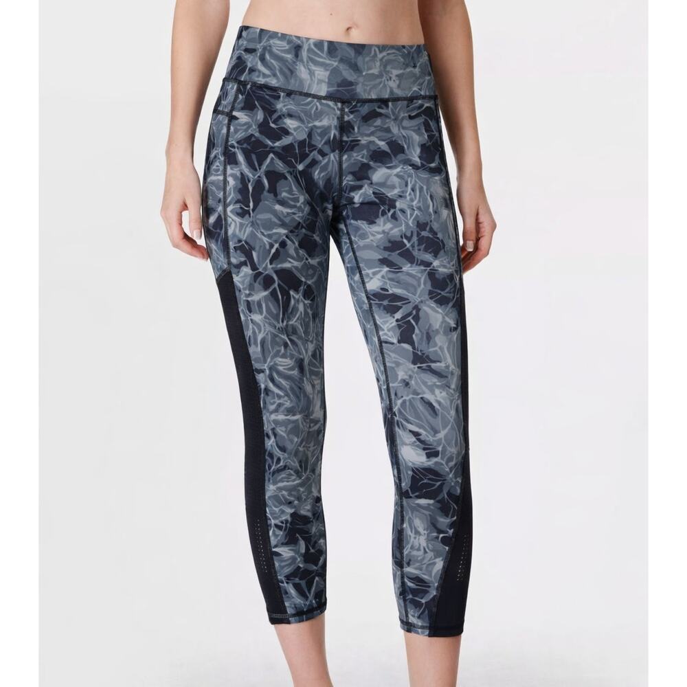 SWEATY BETTY The Zero Gravity Crop Leggings Blue Marble Small S